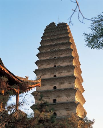 Pagoda with Templeの写真素材