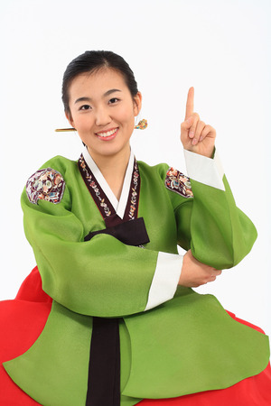 Woman in Korean Dressの写真素材