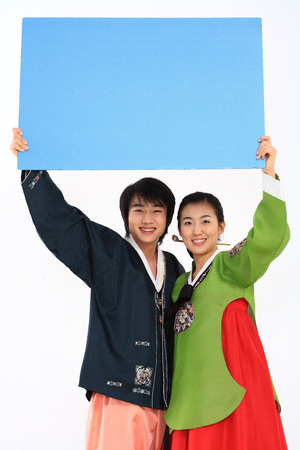 Couple in Korean Dress Iの写真素材