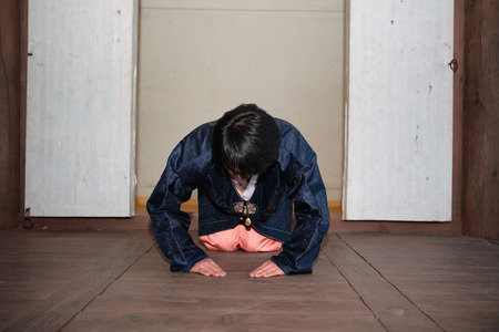 Couple in Korean Dress IIの写真素材