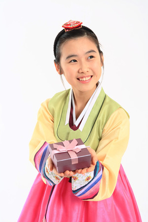 Kids in Korean Dressの写真素材