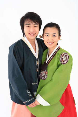 Couple in Korean Dress Iの写真素材