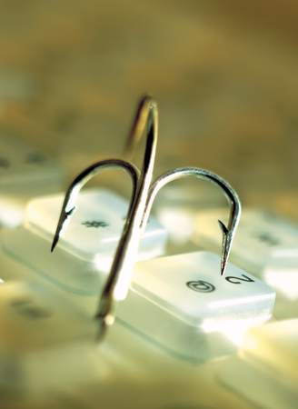 Fishing Hook and Computer Keyboardの写真素材