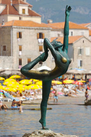 Statue of ballerina from Mogren, Montenegroの写真素材