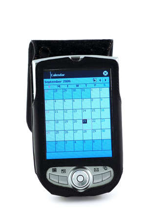 Pocket pc with Calendar scheduler window. Clipping path included.の写真素材
