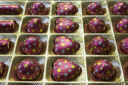 Box with chocolate candies, a valentine's day gift.