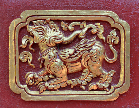 Thai Called \"Kodchasri\" Thai sculpture on the Watprasing temple. Chiangrai Thailandの写真素材