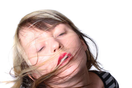 sensual girl with shut eyes