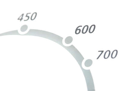 scale with digits isolated on whiteの写真素材