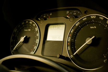 automobile dashboard digital and analogue