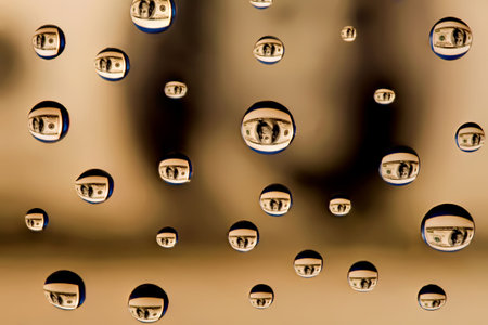 droplets with 100 dollars in each