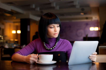 girl in cafeの写真素材