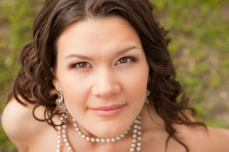 young pretty woman face portrait の写真素材