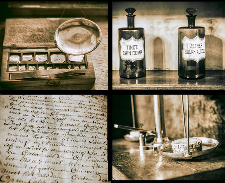 old pharmaceutical objectsの写真素材
