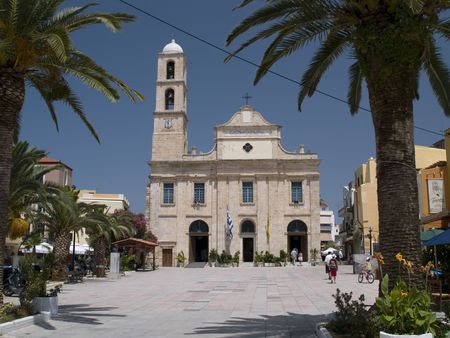 View of Chania on the island crete, Greeceの写真素材
