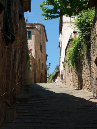 Medieval Town In Montalcino Area, Tuscany, Italyの写真素材