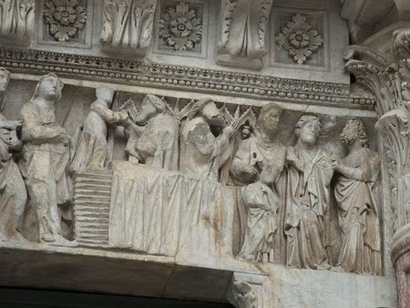 Siena - Duomo. Relief from the western facadeの写真素材