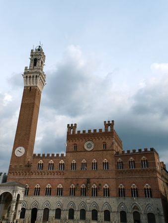 Siena - Palazzo Pubblico and Torre del Mangia.の写真素材