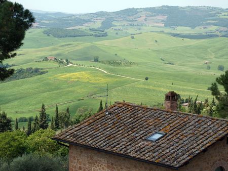 The landscape of the Val dï¿½Orcia. Tuscany. Italiyの写真素材