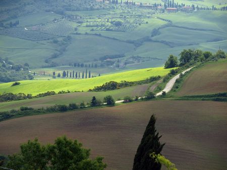 The landscape of the Val dï¿½Orcia. Tuscany. Italiyの写真素材