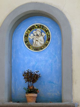 Detail of a wall in an old house in Pistoia. Tuscany. Italyの写真素材