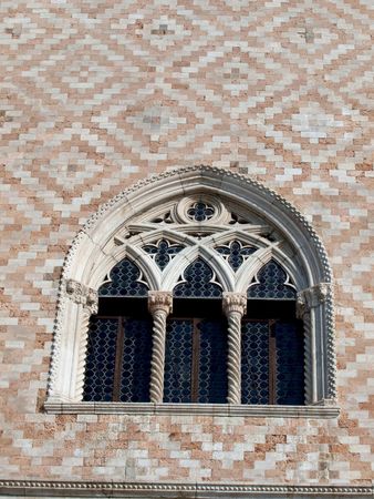 Gothic window from Doge's Palace - Veniceの写真素材
