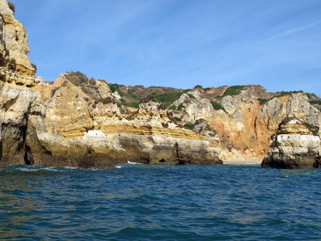 Picturesque Algarve coast between Lagos and the Cap Vincentの写真素材