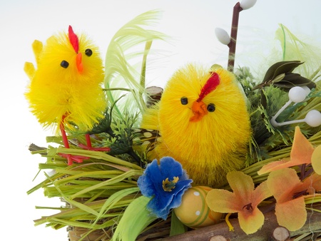 easter basket isolated on white background 