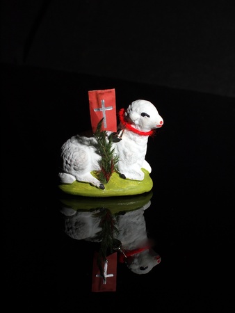 easter decoration isolated on black background の写真素材