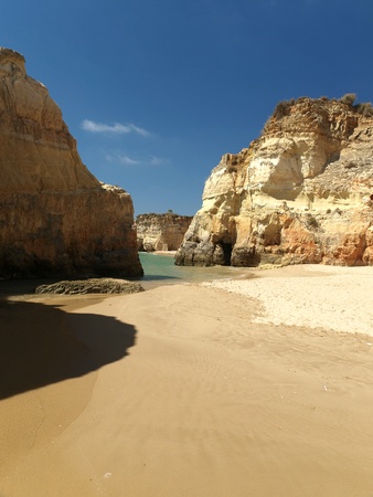 Colourful rocks on the Algarve coast の写真素材