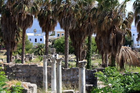 the ruins of the ancient agora on Kos Island, Dodecaneseのeditorial素材