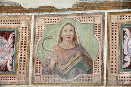 Pisa - Camposanto - Cemetery was constructed in 1278 to house the sacred dirt brought back from Golgotha during the Crusades. It then became the burial place of the Pisan upper classのeditorial素材