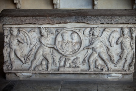 Pisa - Camposanto - Cemetery was constructed in 1278 to house the sacred dirt brought back from Golgotha during the Crusades. It then became the burial place of the Pisan upper classのeditorial素材