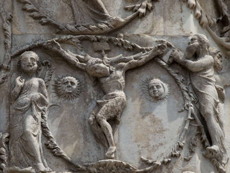 Orvieto Duomo facade. The third pillar with stories from the New Testament
. のeditorial素材