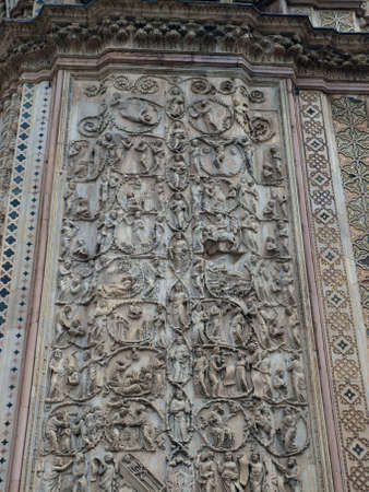 Orvieto - Duomo facade. The second pillar--the Messianic Prophesies
のeditorial素材