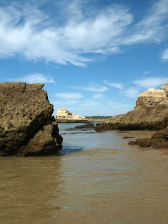rock formations on the Algarve coast in Portugal