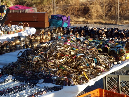 stall with lots of braceletsのeditorial素材