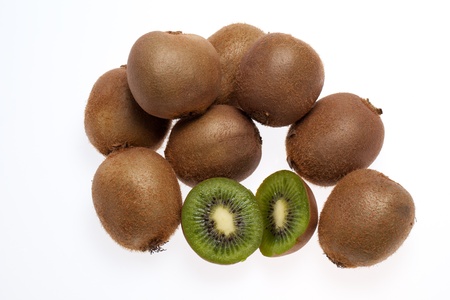 kiwi fruit isolated on white background の写真素材