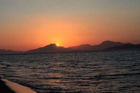 sunset on the Aegean Sea の写真素材