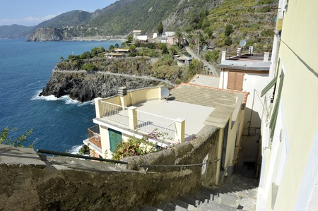 Riomaggiore - one of the cities of Cinque Terre in italyの写真素材