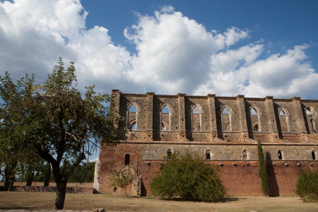 The side wall of the Abbey of San Galgano. Tuscanyの写真素材