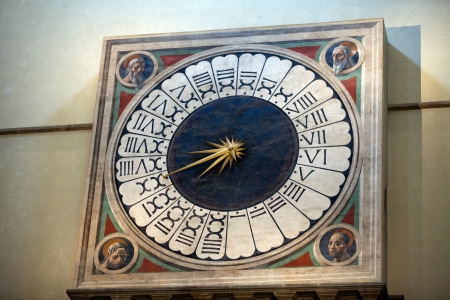 Florence - Duomo interior. Huge clock decorated by Paolo Uccello.のeditorial素材