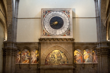 Florence - Duomo interior. Huge clock decorated by Paolo Uccello.のeditorial素材