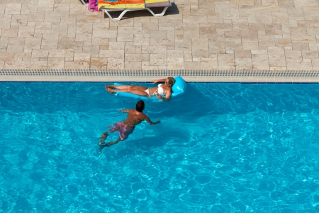 Swimming pool at the modern luxury hotelのeditorial素材