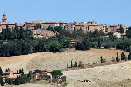 The medieval town of Pienzaの写真素材