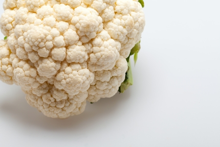Fresh cauliflower isolated on white の写真素材