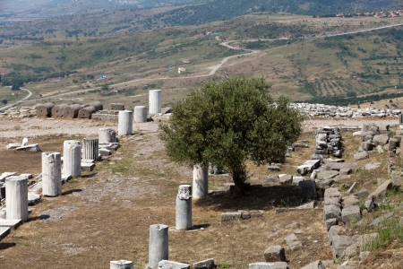 Ruins in ancient city of Pergamon, Turkey の写真素材