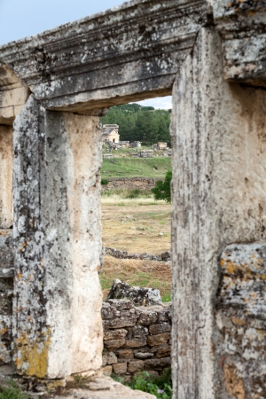 ruins of the ancient city of Hierapolisの写真素材