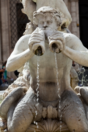 Roma - Fontana del Moro in Piazza Navonaの写真素材