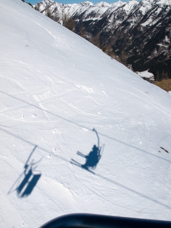 Skiing area in the Alps の写真素材